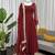 brown faux georgette silk blend anarkali salwar suit dupatta