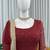 brown faux georgette silk blend anarkali salwar suit dupatta