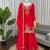 red faux georgette salwar suit dupatta
