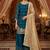 teal silk blend salwar suit dupatta
