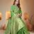Mehendi Green Banarasi Satin Silk Saree with Heavy Zari & Thread Work | Wedding & Festive Wear