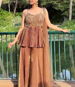 light brown salwar suit dupatta