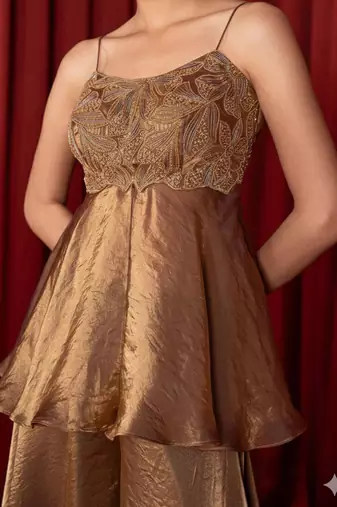light brown salwar suit dupatta