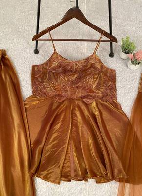 light brown salwar suit dupatta 4