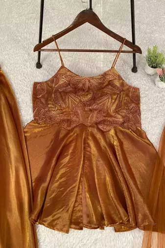 light brown salwar suit dupatta