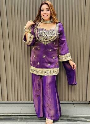 purple salwar suit dupatta 1