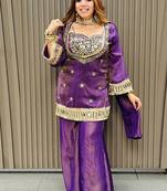 purple salwar suit dupatta