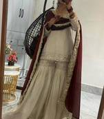 cream chinon salwar suit dupatta