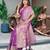 Lavender Banarasi Satin Silk Saree with Heavy Zari & Thread Work | Wedding & Festive Wear
