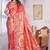 Coral Pink Banarasi Satin Saree with Heavy Zari & Traditional Thread Work | Wedding Wear