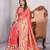 Coral Pink Banarasi Satin Saree with Heavy Zari & Traditional Thread Work | Wedding Wear