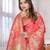 Coral Pink Banarasi Satin Saree with Heavy Zari & Traditional Thread Work | Wedding Wear