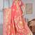 Coral Pink Banarasi Satin Saree with Heavy Zari & Traditional Thread Work | Wedding Wear