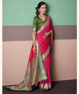Elegant patola silk blend saree  2