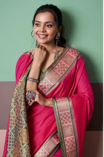 Elegant patola silk blend saree 