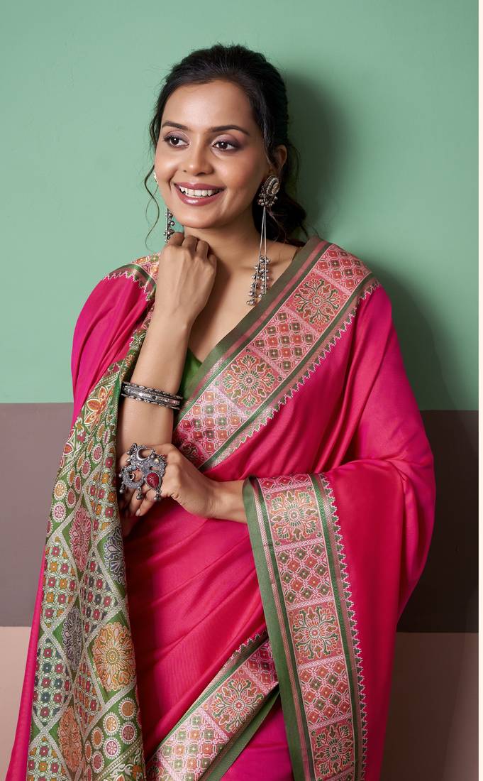 Elegant patola silk blend saree 