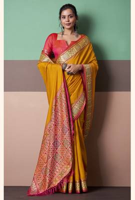 Elegant patola silk blend saree  2
