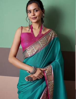 Elegant patola silk blend saree  3