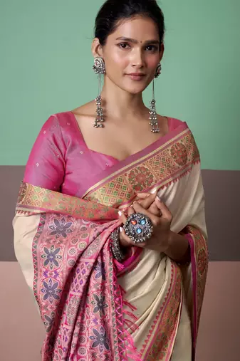 Elegant patola silk blend saree 