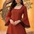 RUST COLOR ROMAN SILK SHORT KURTI     COMFORTABLE & CHIC LOOK