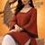 RUST COLOR ROMAN SILK SHORT KURTI     COMFORTABLE & CHIC LOOK