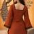 RUST COLOR ROMAN SILK SHORT KURTI     COMFORTABLE & CHIC LOOK
