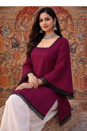 MROON ROMAN silk blend SHORT KURTI    2