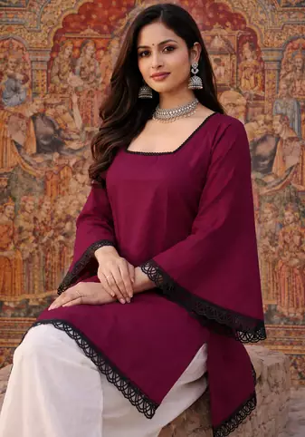 MROON ROMAN silk blend SHORT KURTI   