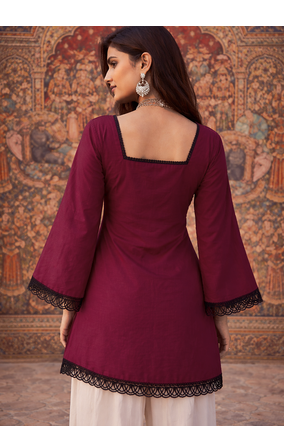 MROON ROMAN silk blend SHORT KURTI    3