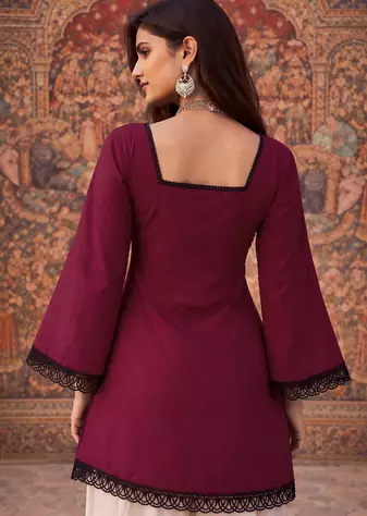 MROON ROMAN silk blend SHORT KURTI   