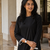 BLACK  ROMAN SILK SHORT KURTI     COMFORTABLE & STYLISH LOOK