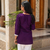 WINE  ROMAN SILK SHORT KURTI     COMFORTABLE & STYLISH LOOK 