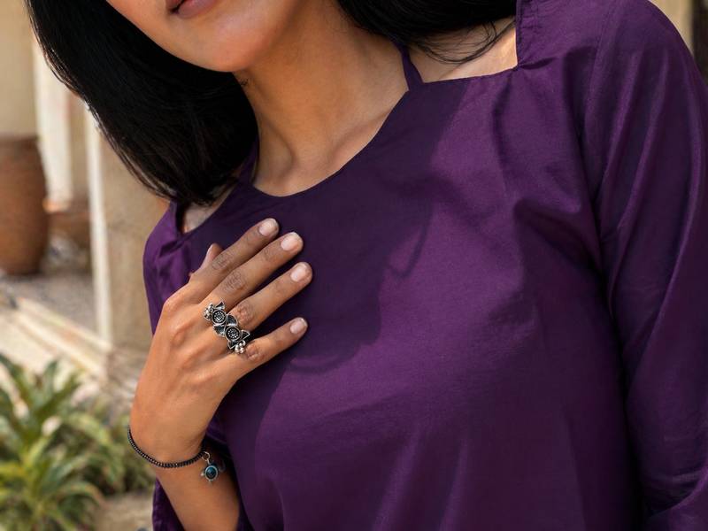 WINE  ROMAN SILK SHORT KURTI     COMFORTABLE & STYLISH LOOK 