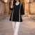 BLACK  ROMAN SILK SHORT KURTI     COMFORTABLE & STYLISH LOOK