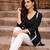 BLACK  ROMAN SILK SHORT KURTI     COMFORTABLE & STYLISH LOOK