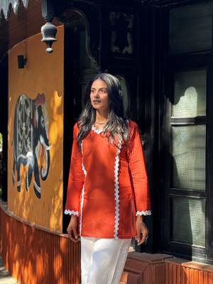 RUST ROMAN silk blend SHORT KURTI    2