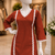 RUST  ROMAN SILK SHORT KURTI     COMFORTABLE & STYLISH LOOK