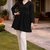 BLACK  ROMAN SILK SHORT KURTI     COMFORTABLE & STYLISH LOOK