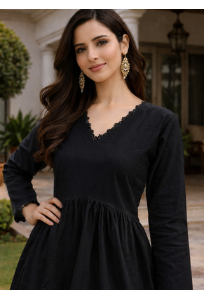 BLACK ROMAN silk blend SHORT KURTI    4