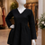 BLACK  ROMAN SILK SHORT KURTI     COMFORTABLE & STYLISH LOOK