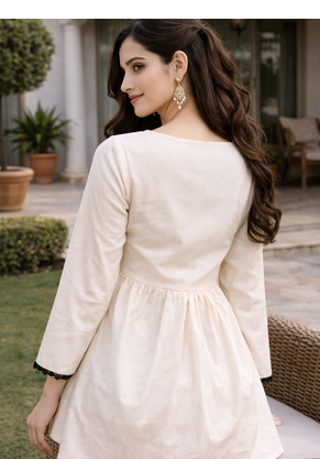 OFF WHITE ROMAN silk blend SHORT KURTI    3