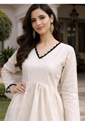 OFF WHITE ROMAN silk blend SHORT KURTI    4