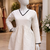 OFF WHITE  ROMAN SILK SHORT KURTI     COMFORTABLE & STYLISH LOOK