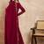 Designer wine embroidered georgette kurta sharara dupatta set for women