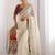 women's shimmer silk blend motiff embroidered saree with blouse piece