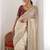 women's shimmer silk blend motiff embroidered saree with blouse piece