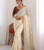 Women's embroidered georgette saree