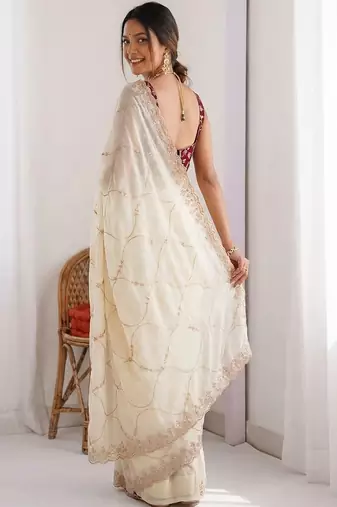 Women's embroidered georgette saree