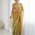 Women's shimmer chiffon sequins embroidered saree with blouse piece