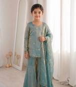 New stylish embroderied  kids kurta set